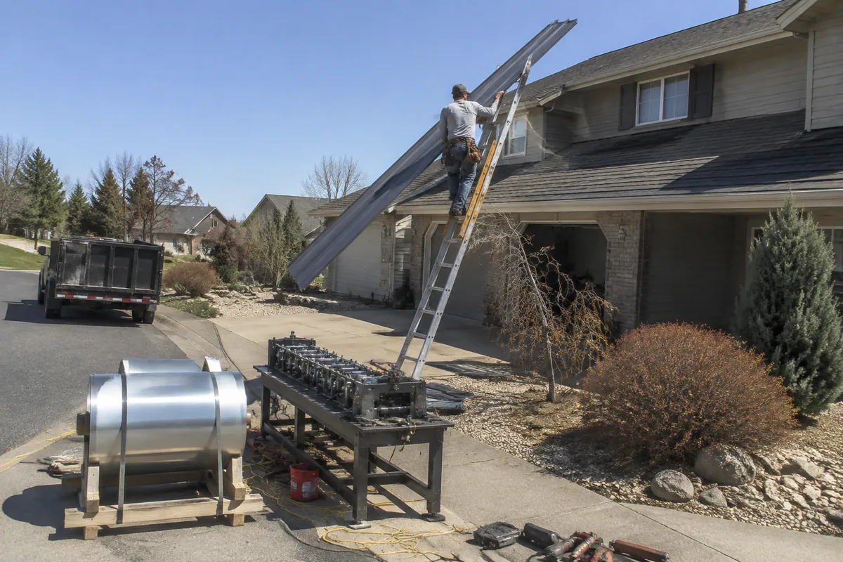 Steel Roofing underway on a property in Boise, ID